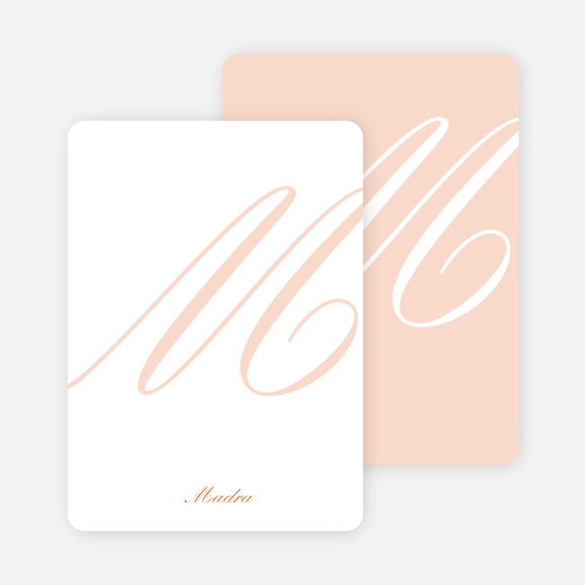 Elegant Letters Personalized Note Cards - Pale Apricot