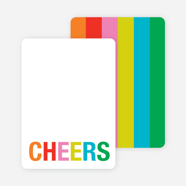 Excitement Series: Cheers Note Cards - Tomato Red