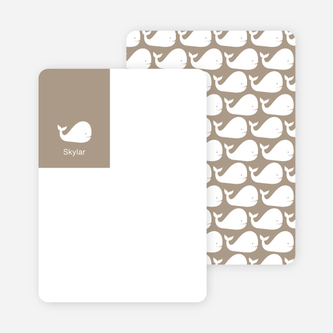 Moby Dick Whale Stationery with Personal Photo - Sand