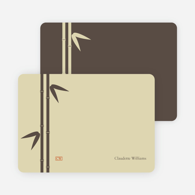 Note Cards: ‘Bamboo Zen Bridal Shower’ cards. - Charcoal