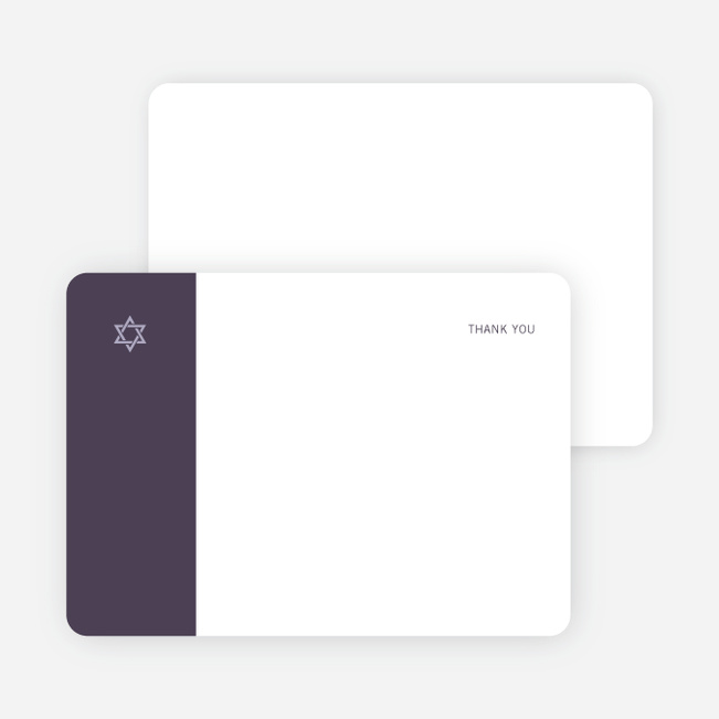 Note Cards: ‘Simple Essence Star of David’ cards. - Light Eggplant
