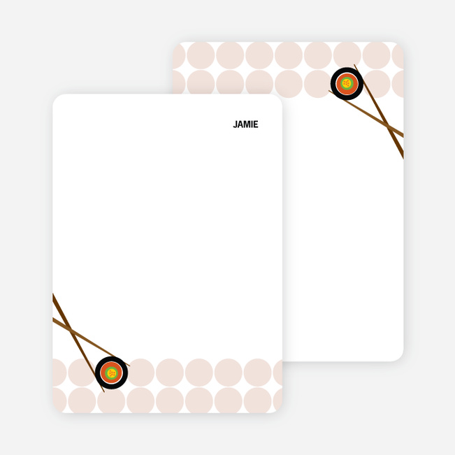 Note Cards: ‘Sushi Party Yummm!’ cards. - Dusty Rose