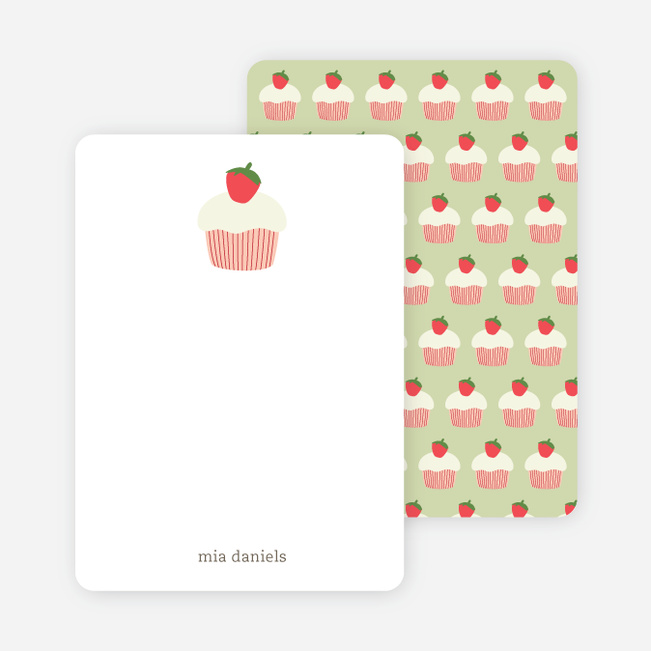 Personal Stationery for Cupcake Birthday Party Invitation - Chocolate