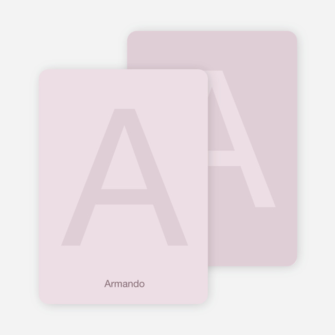 Simply Letters Personalized Note Cards - Blush