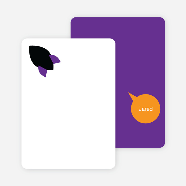 Stationery: ‘Rocket Takeoff’ cards. - Grape Purple