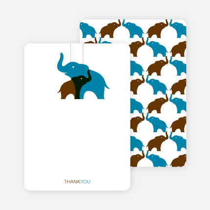 Momma and Baby Elephant Mobile - Cadet Blue