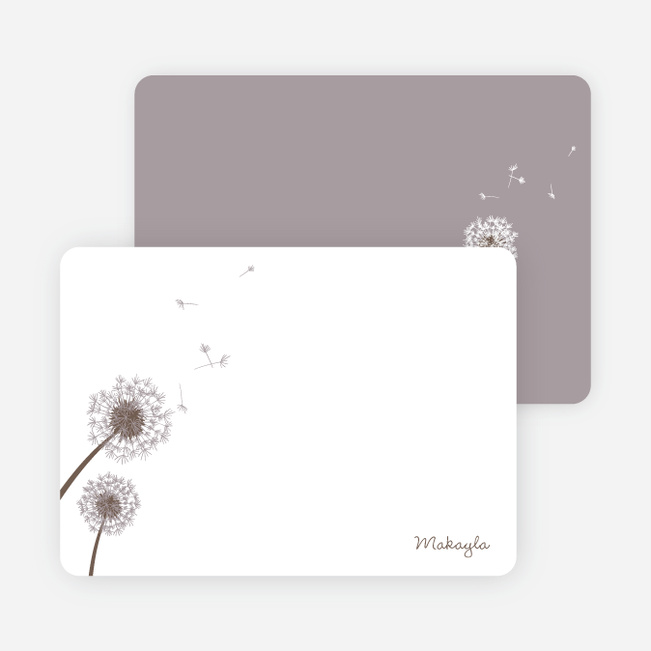 Note Cards: ‘Classic Dandelions’ cards. - Mauve