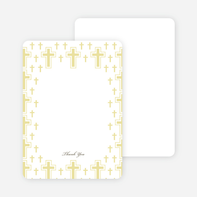 Note Cards: ‘Light of the Cross Baptism Invitation’ cards. - Yellow