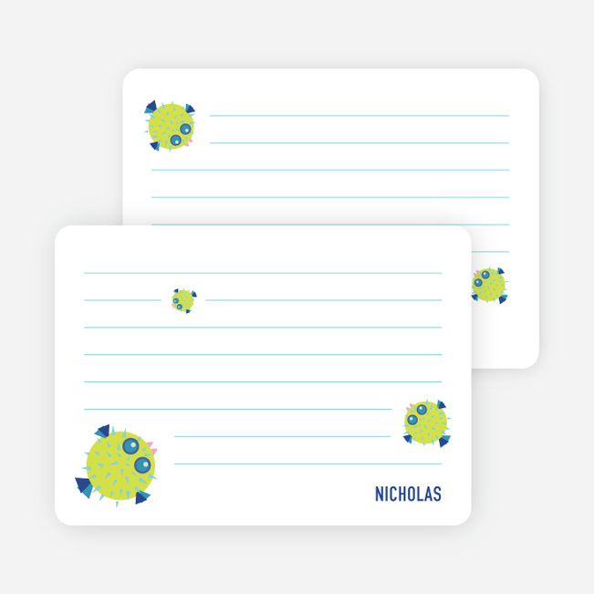 Notecards for the ‘Kaboom Fish’ cards. - Blue Violet