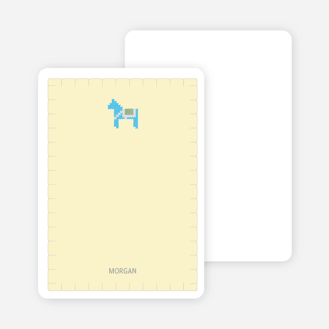 Notecards for the ‘Quilted Horse’ cards. - Yellow