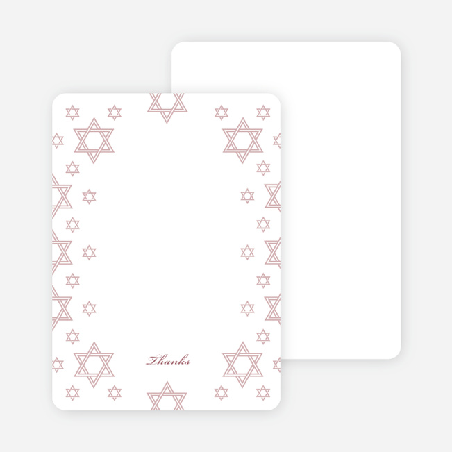 Notecards for the ‘Star of David Border’ cards. - Tea Rose
