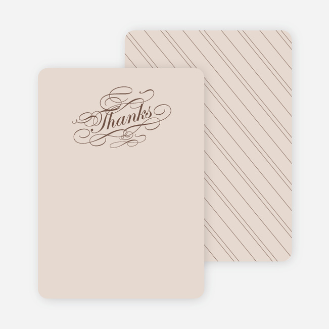 Thank You Card for Elegant, Yet Modern Cocktail Party Invitation - Cocoa