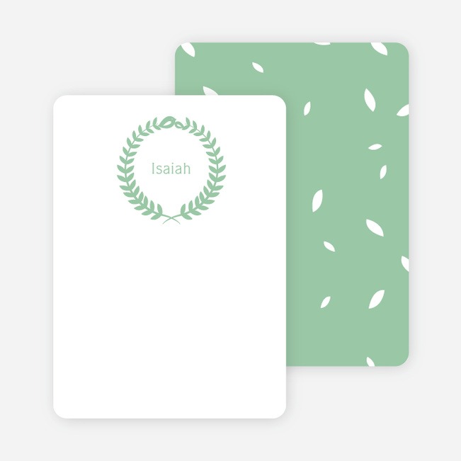 Wreath Personalized Stationery - Green