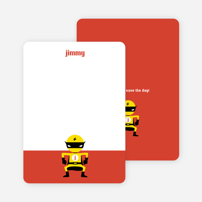 Notecards for the ‘Yellow Avenger Returns’ cards. - Saffron