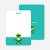 Personal Stationery for Green Avenger Super Hero Birthday Invitation - Aquamarine