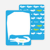 Personal Stationery for Later Alligator Modern Birthday Invitation - Royal Blue