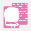 Personal Stationery for Later Alligator Modern Birthday Invitation - Hot Pink