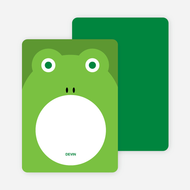 Personal Stationery for Ribbit Frog Modern Birthday Invitation - Shamrock