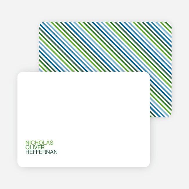 Personal Stationery for Simply Photos: ‘Nounced Modern Baby Announcement - Apple Green