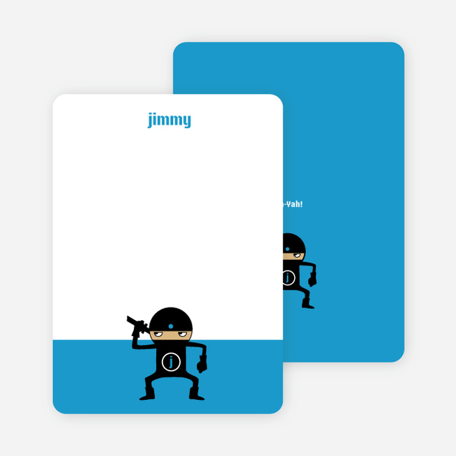 Stationery: ‘Ninja Karate Master’ cards. - Royal Blue