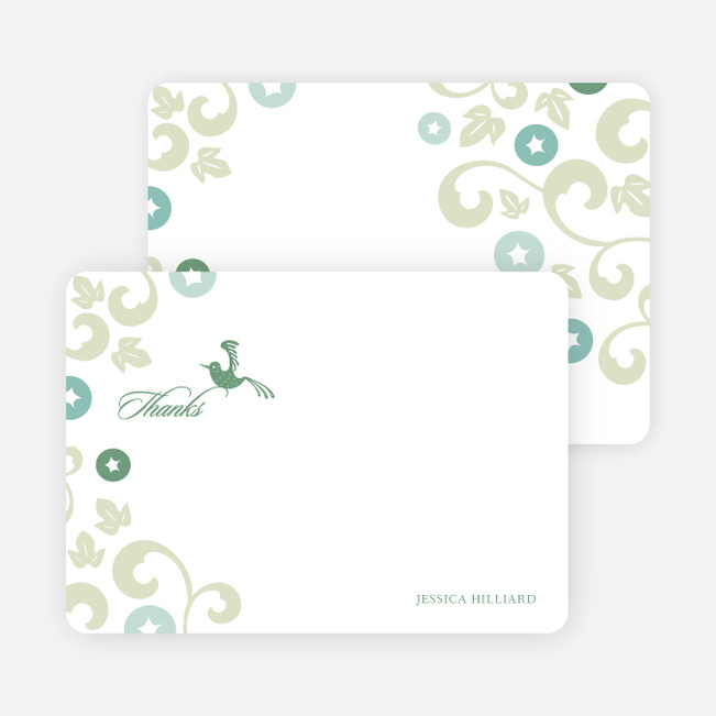 Thank You Card for Morning Glory Wedding Shower Invitations - Bamboo