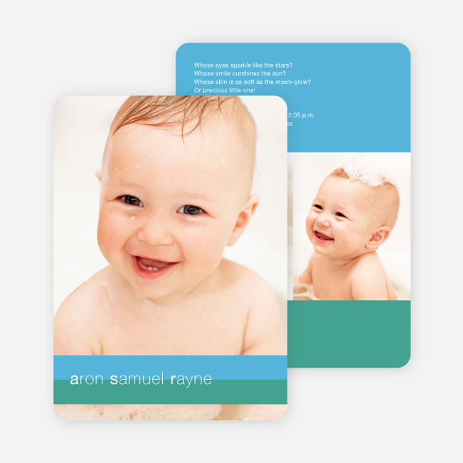 Colored Stripes Modern Birth Announcements Paper Culture