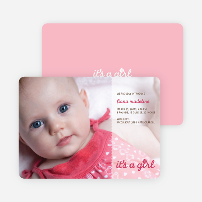 6 x 4 3 photo baby announcements for girls paper culture