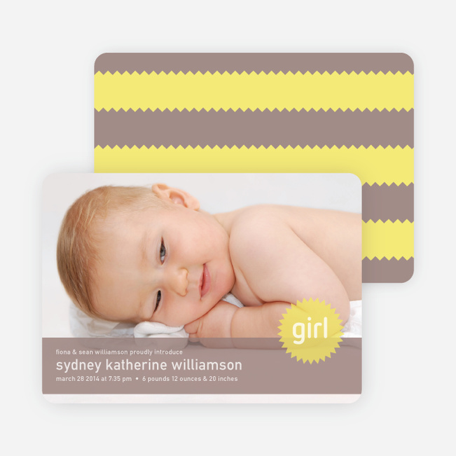 Modern Photo Announcements: Banner and Star - Warm Grey