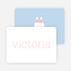 Rabbit Stripe Stationery and Note Cards - Cotton Candy