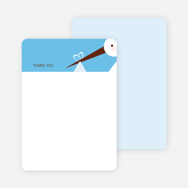Stationery: ‘Stork Baby Shower’ cards. - Sky Blue