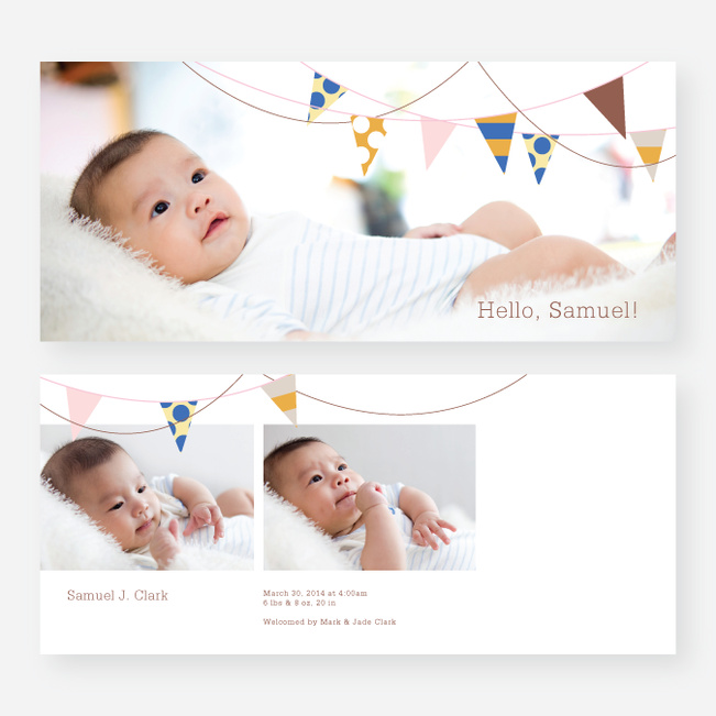 Birth Flags Baby Announcements - Brown
