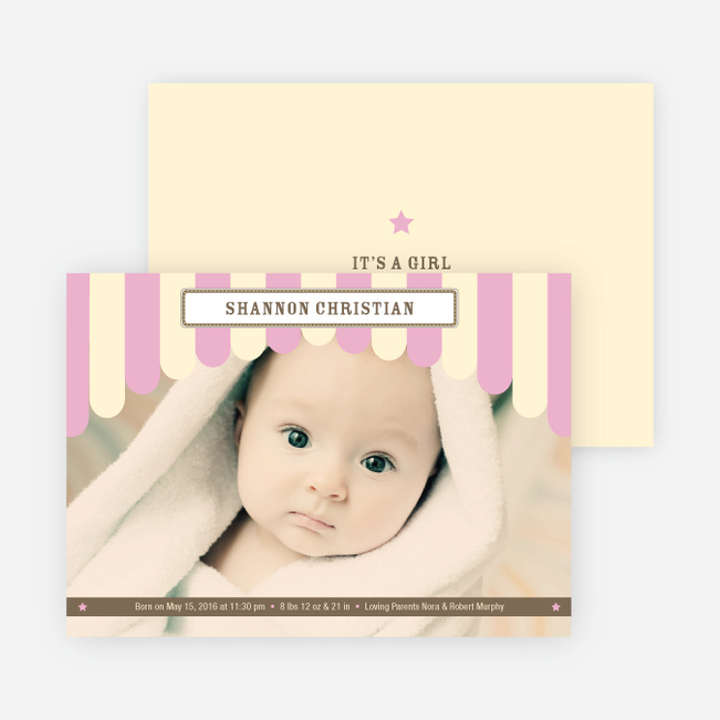 Circus has Arrived Birth Announcements - Pink Lolli