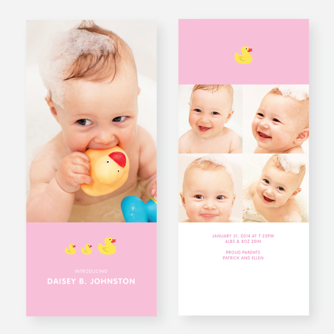 Rubber Ducky, You’re the One Birth Announcements - Pink