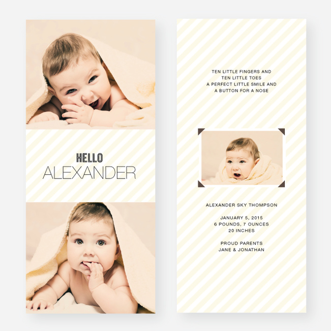 Soft Stripes Holiday Cards - Yellow
