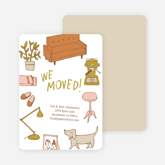 Eco Friendly Moving Announcements for a Trip Down Memory Lane - Mocha Cream