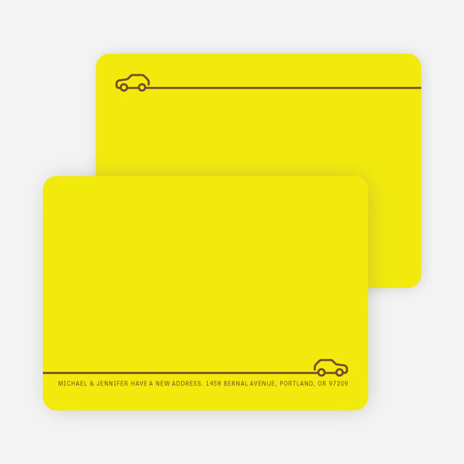 Less is More Simply Modern Moving Announcements - Electric Yellow