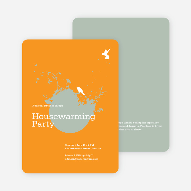 New Nest Housewarming Party Invitations - Pumpkin