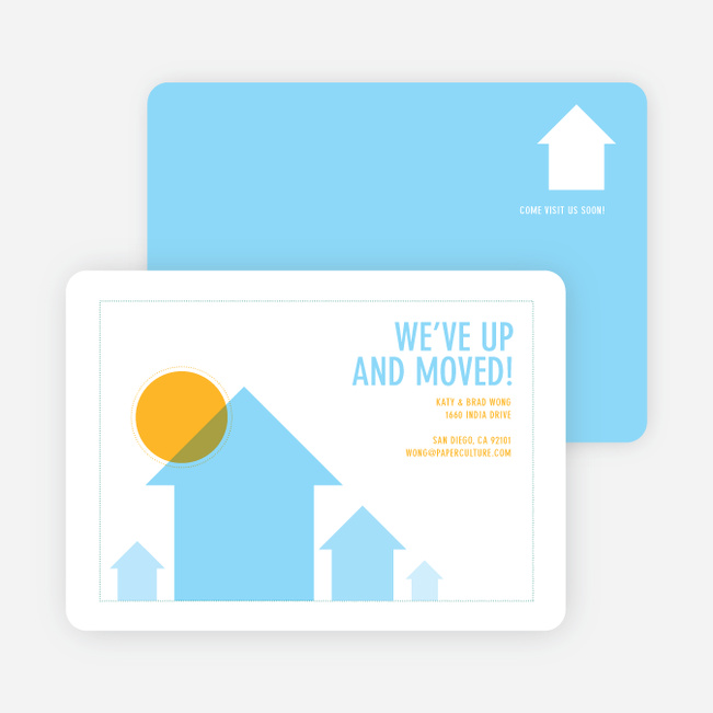 We’ve Up and Moved – Change of Address Cards - Blue Skyline