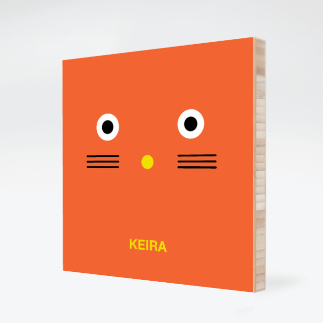 Cat Face Modern Wall Art - Rust Orange