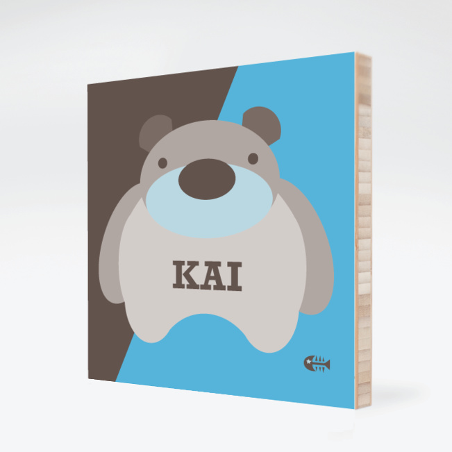 Cuddly Bear Modern Bamboo Art - Blueberry Bear