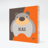 Cuddly Bear Modern Bamboo Art - Mandarin Orange