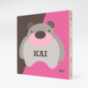 Cuddly Bear Modern Bamboo Art - Cranberry Cream