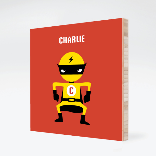 Customizable Super Hero Bamboo Wall Art - Saffron