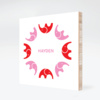 Elephant Kaleidoscope Bamboo Wall Art - Bright Red