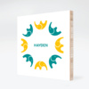 Elephant Kaleidoscope Bamboo Wall Art - Turquoise
