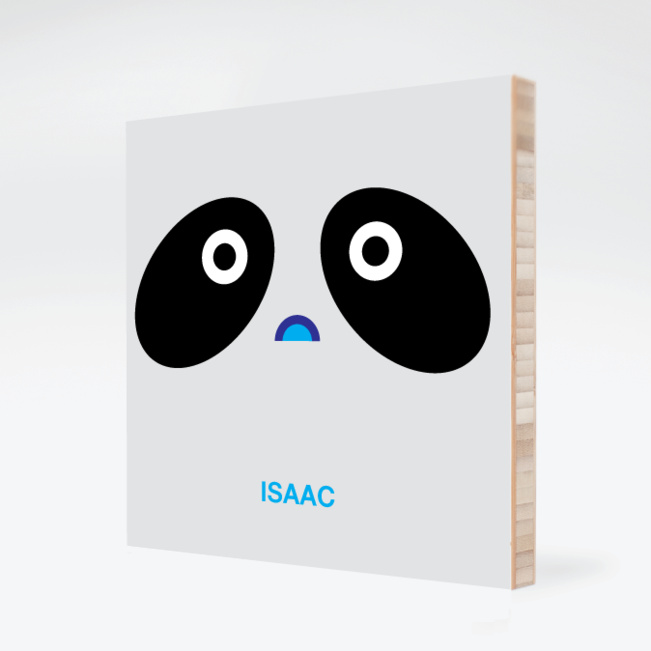 Panda Face Modern Wall Art - Black