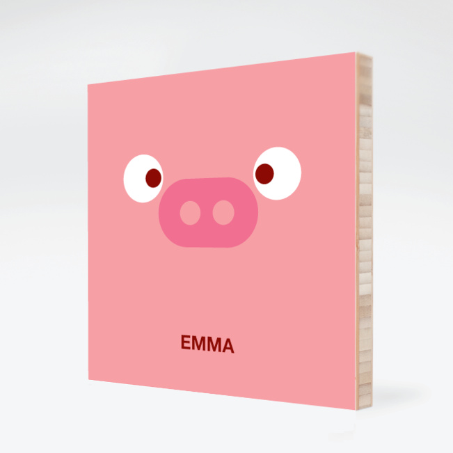 Pig Face Modern Wall Art - Piglet Pink