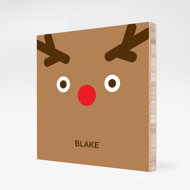 Reindeer Face Modern Wall Art - Tan Brown