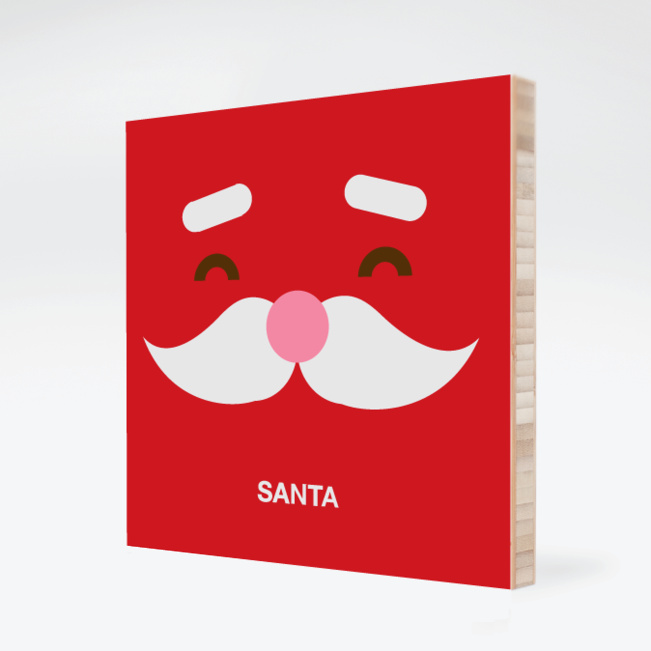 Santa Face Modern Wall Art - Fire Engine Red