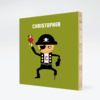Shiver Me Timbers Pirate Bamboo Wall Art - Olive Green